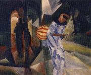 auguste macke pierrot oil on canvas